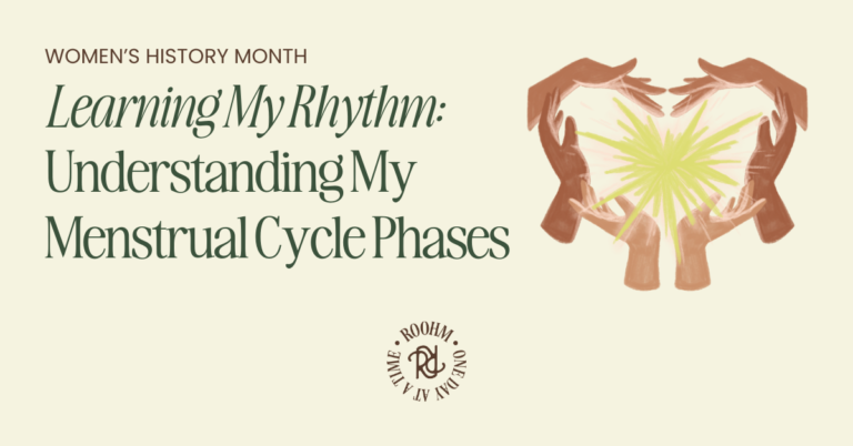 header image that says "learning my rhythm: understanding my menstrual cycle phases"